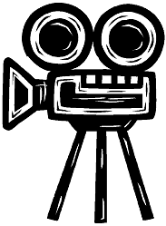 An illustration of a film camera