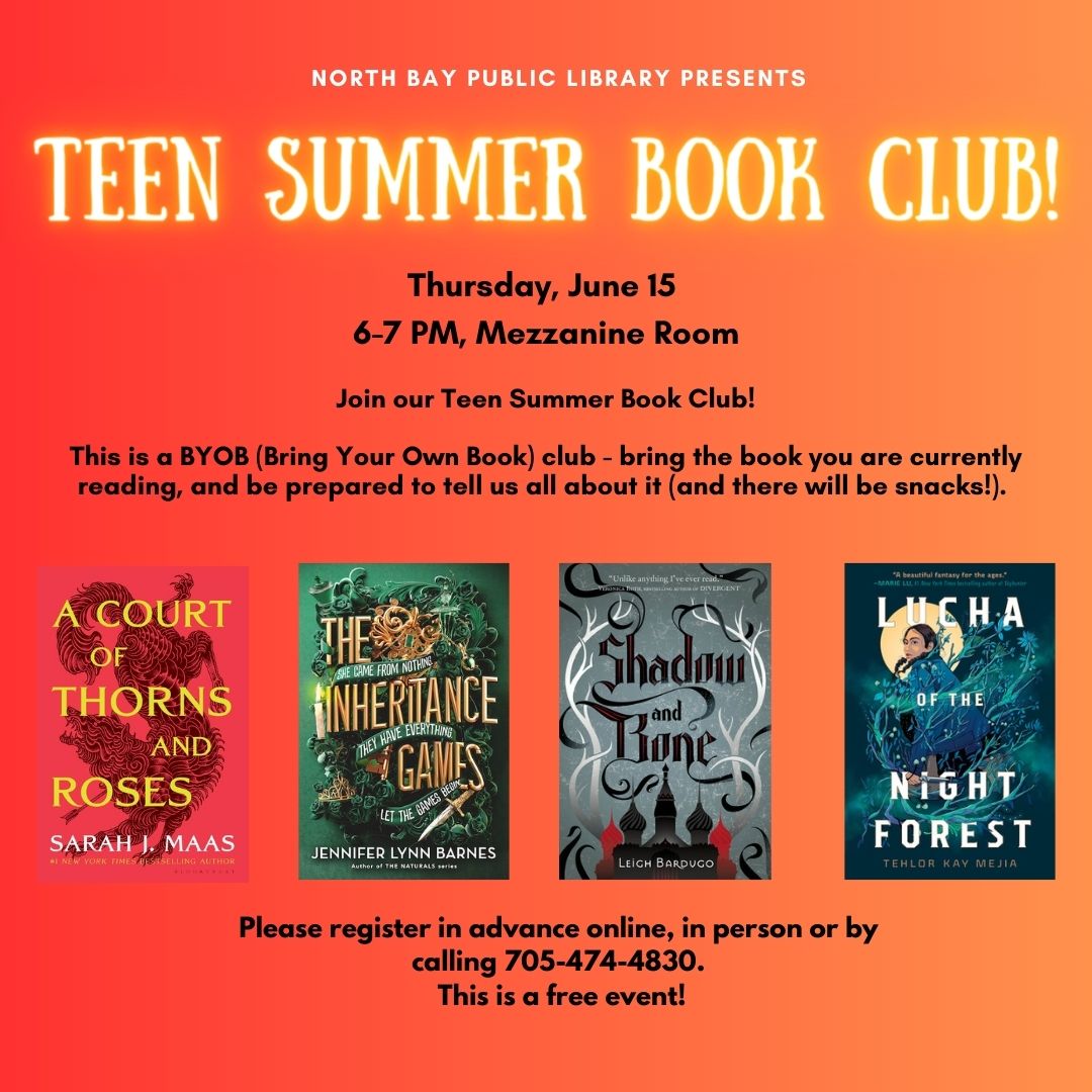 Teen Summer Book Club June meeting